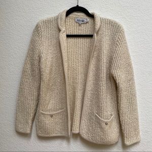 Vintage Oatmeal/Cream Knit Pocket Cardigan
